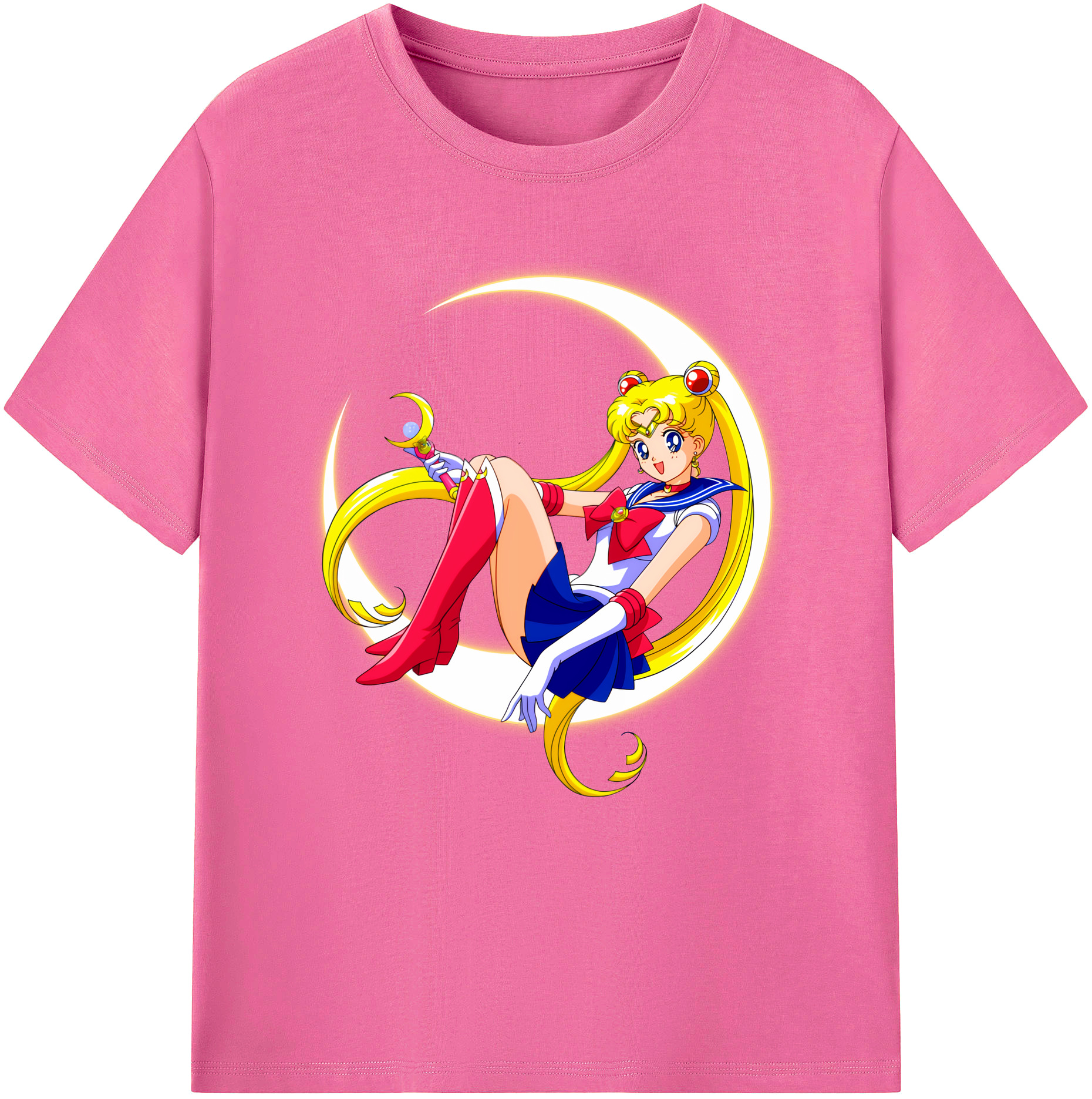（画像用） 美少女戦士セーラームーン 月野 うさぎ つきの うさぎ Sailor Moon Tsukino Usagi レディースカジュアルプリントTシャツ（綿100％）